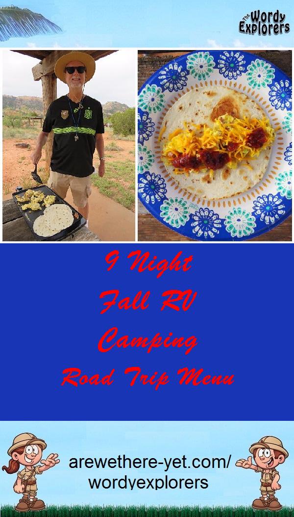9 Night Fall RV Camping Road Trip Menu
