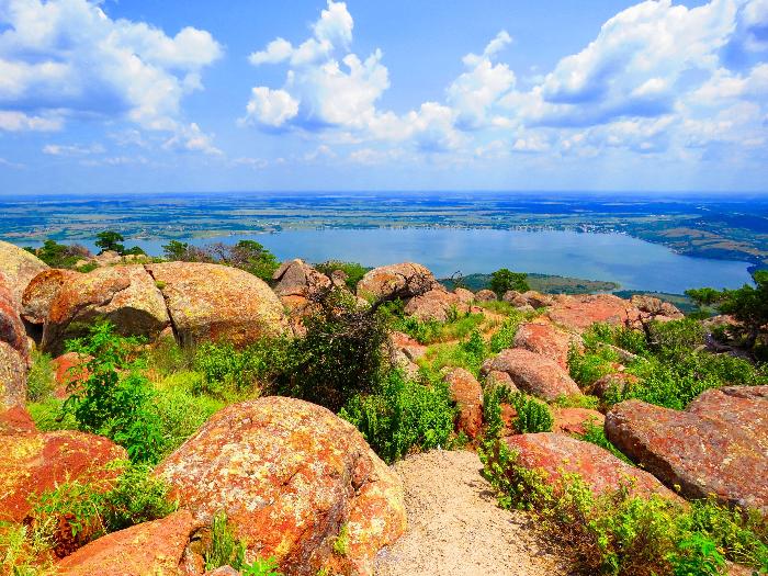View from Mt. Scott on Wichita Mountains Scenic Drive