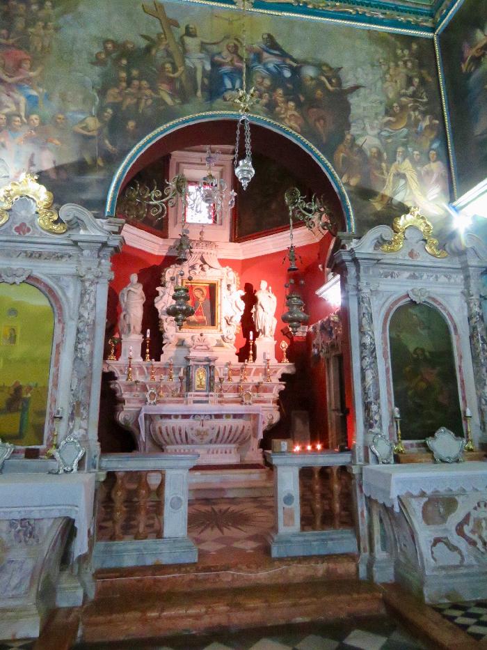 Altar inside Our Lady of the Rocks Church