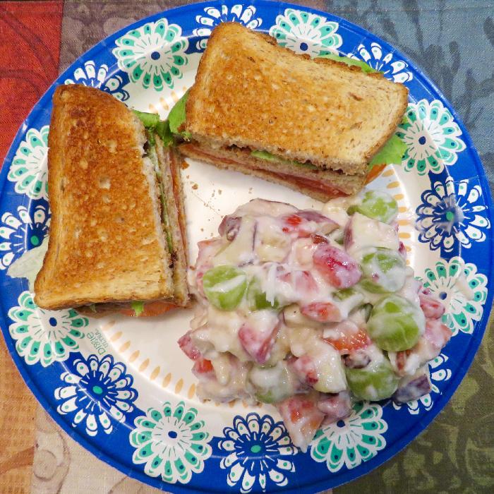 Club Sandwiches with Fruit Salad