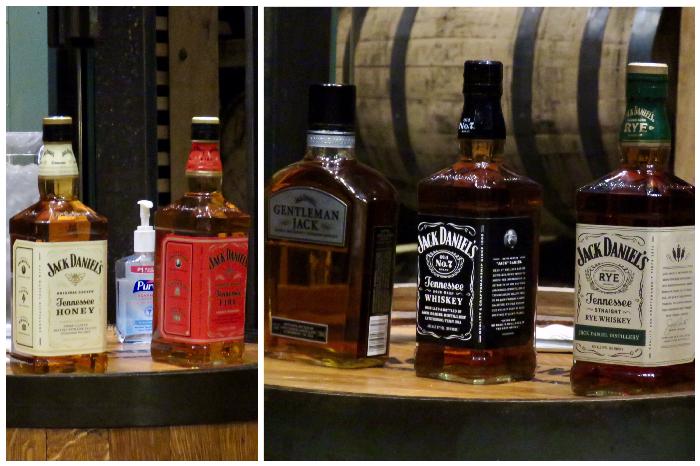 Tennessee Honey & Tennessee Fire (left) and Gentleman Jack, Old No. 7 & Rye