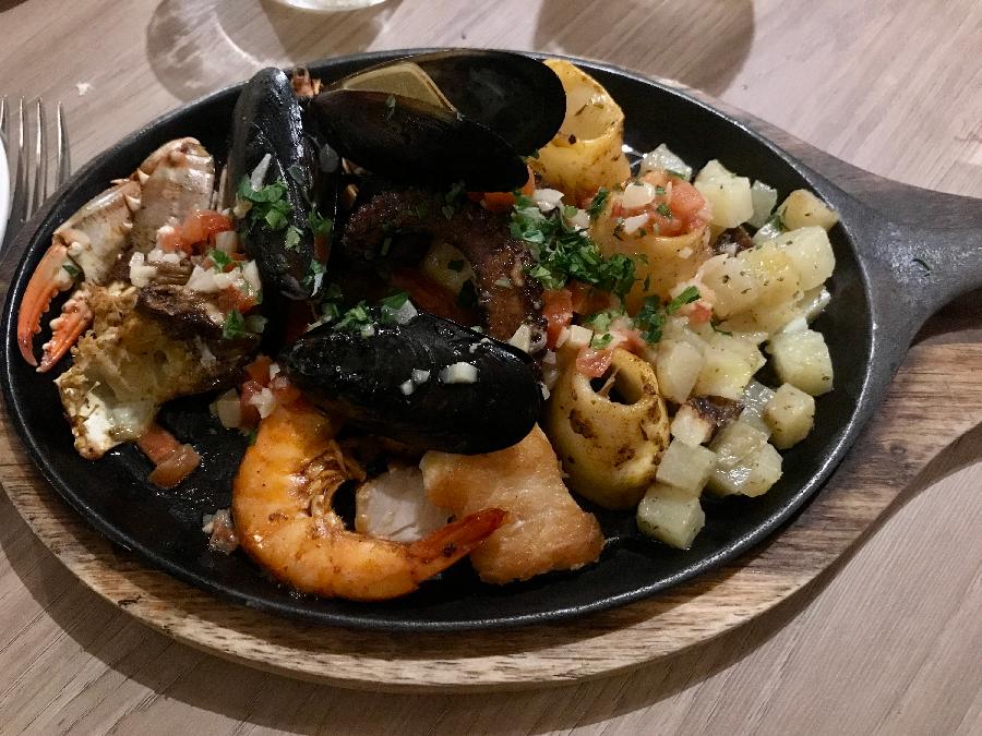 Mixed Grill of Fish and Seafood at Mediterraneo Restaurant in Riviera Maya