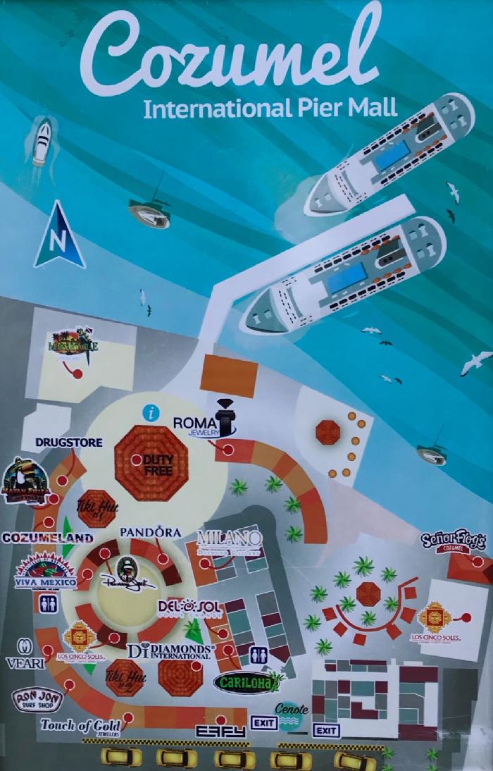 Cozumel International Pier Mall Map