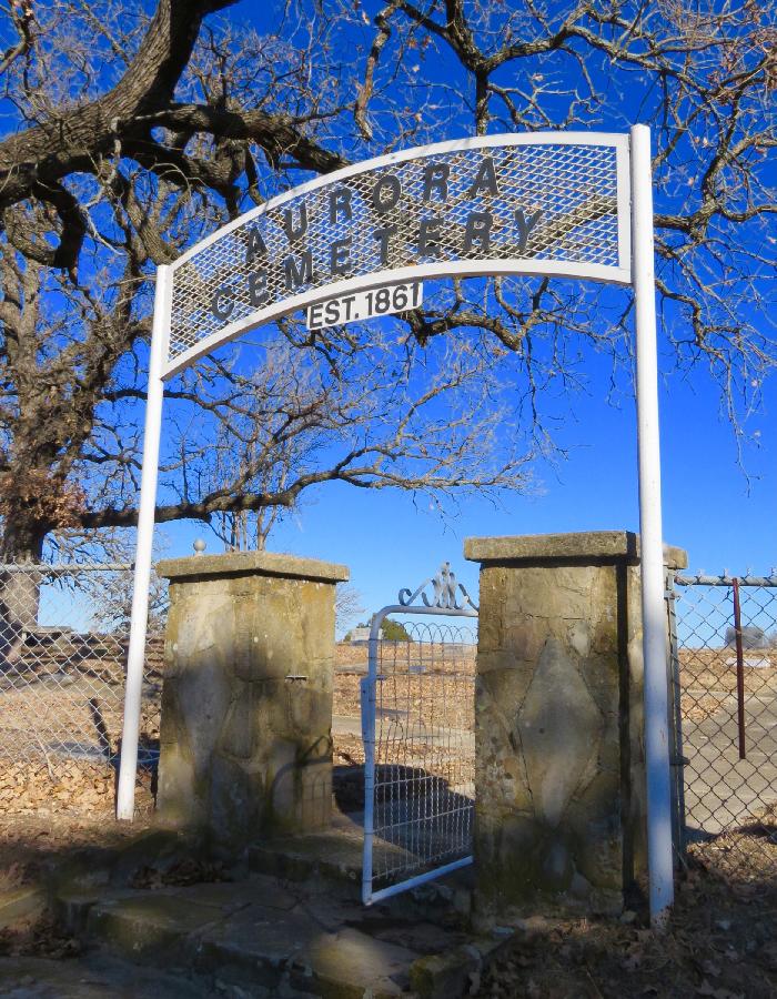 Entrance to Aurora Cemetery