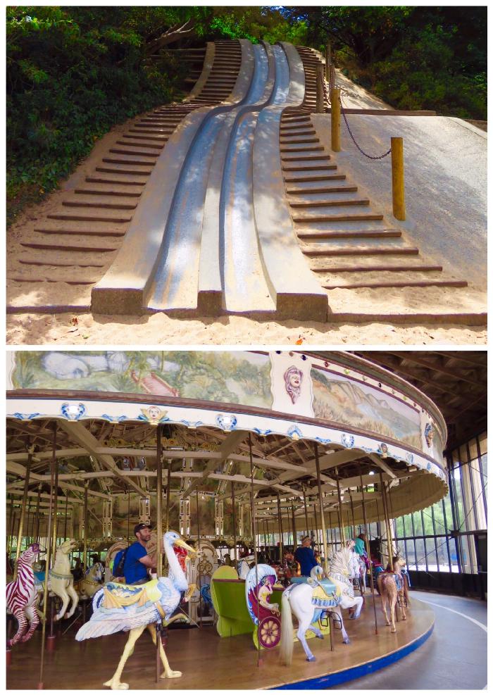 Concrete Slides and Carousel in Koret Children's Quarter