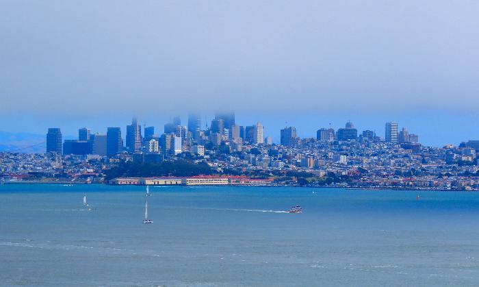 San Francisco Skyline Covered in Fog