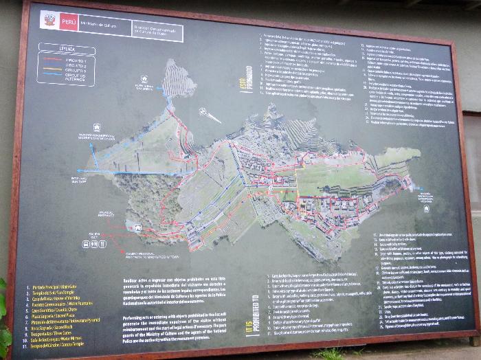Tourist Map of Machu Picchu