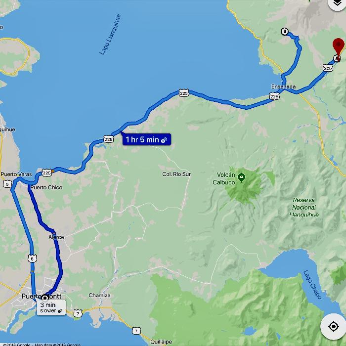 Round Trip Route from Puerto Montt to Vicente Perez Rosales National Park