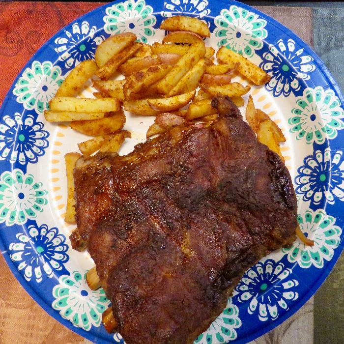 Crockpot Ribs with French Fries