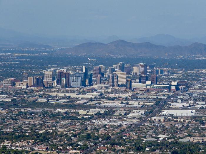 Downtown Phoenix from Dobbins Lookout on South Mountain