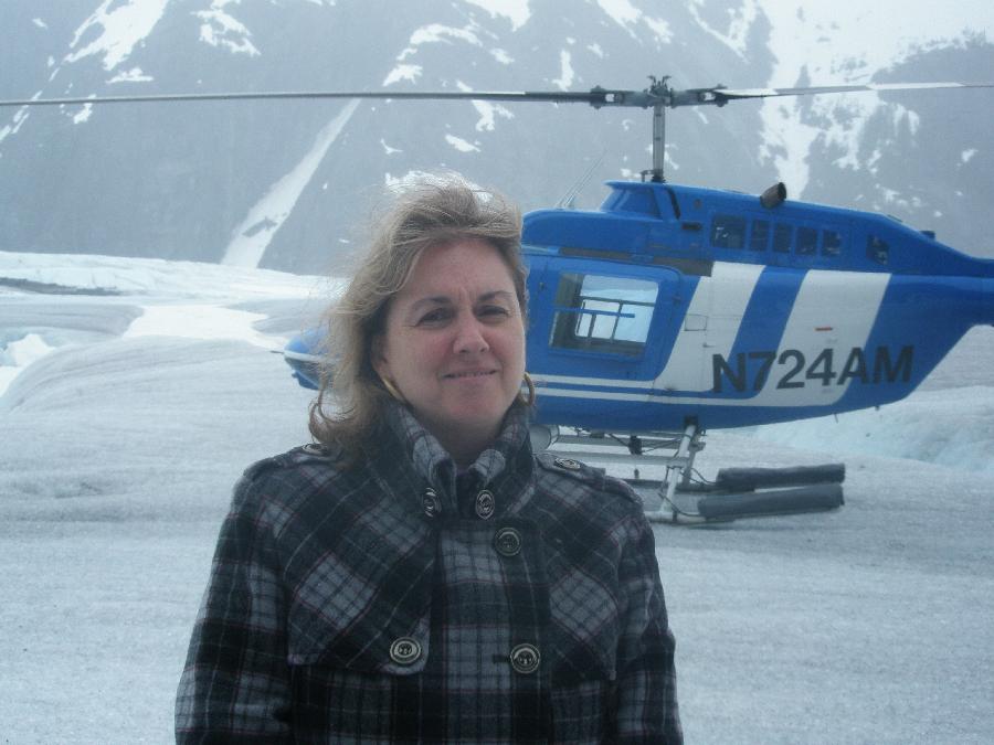 Helicopter Landing on Herbert Glacier
