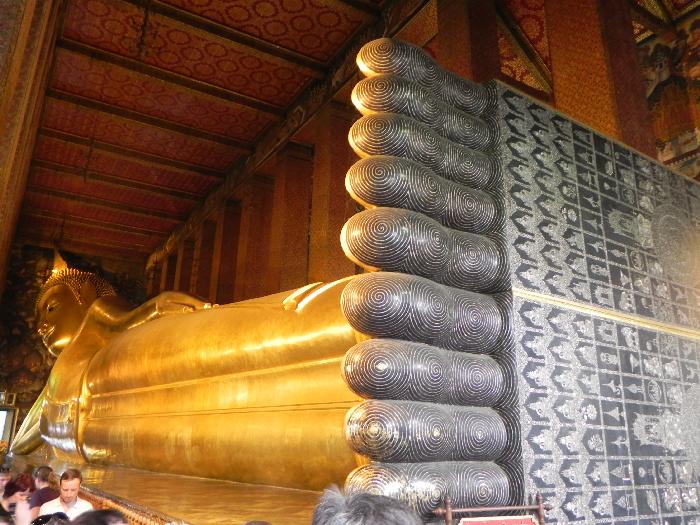 Huge Mother of Pearl Decorated Feet of Reclining Buddha