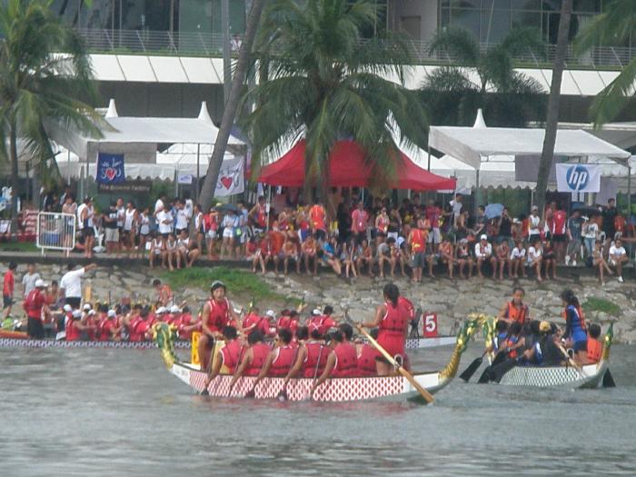Canoe Races in Marina Bay