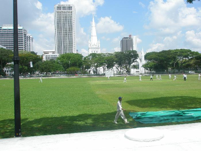 Watching a Game of Cricket in Esplanade Park