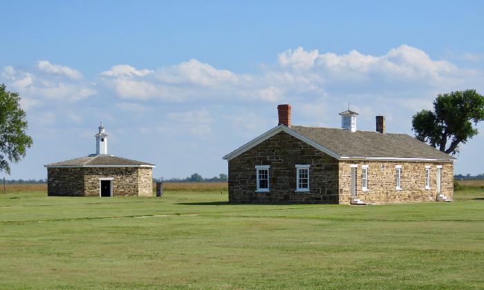 Blockhouse (Left) and Commissary (Right) at Fort Larned