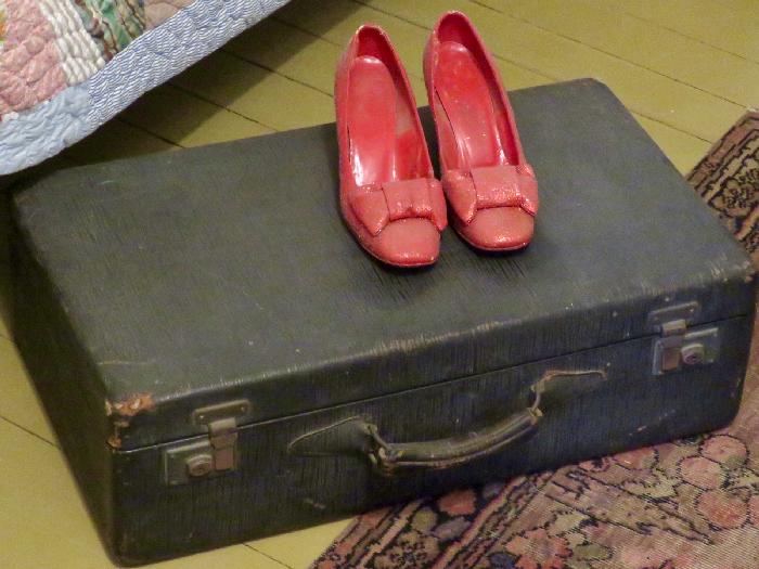Ruby Slippers and Suitcase inside Dorothy's Bedroom in her House