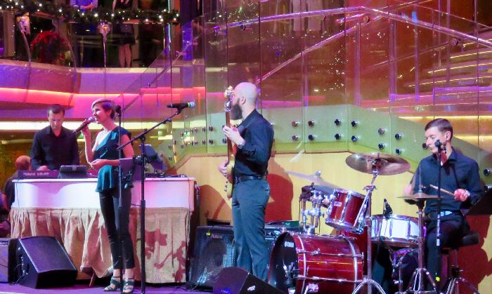"UP & UP" Dance Band performing in the Rhapsody of the Seas Centrum