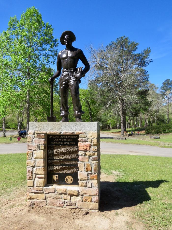Statue of Clifford G. Worsham (first CCC Worker Statue in Mississippi)