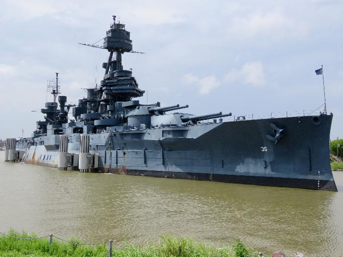 USS Texas docked at Houston Ship Channel