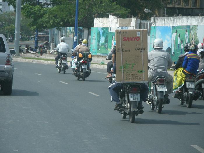 Even Washing Machines carried by Motorcycle!