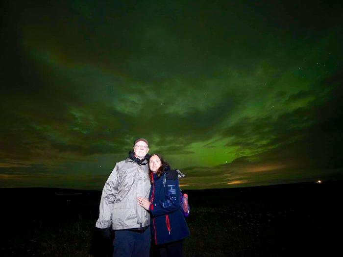 Our Backdrop of the Northern Lights - photo courtesy of Gustav