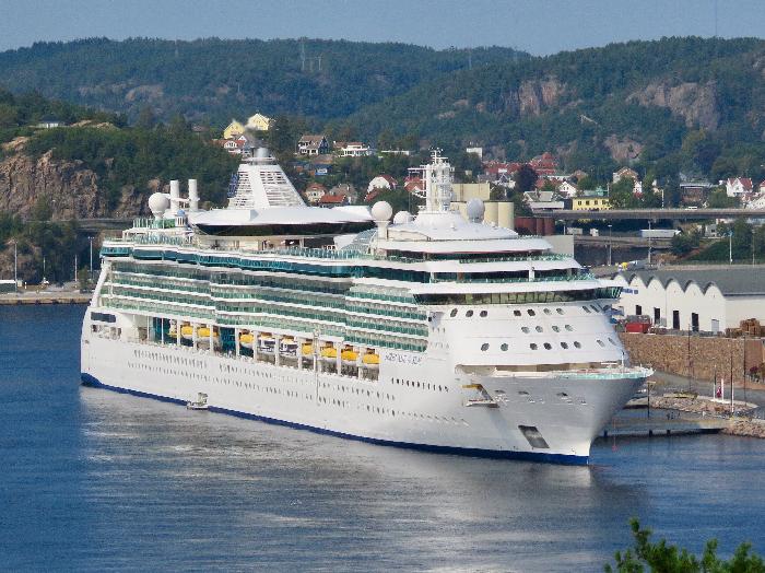 Royal Caribbean's Serenade of the Seas docked in Kristiansand, Norway
