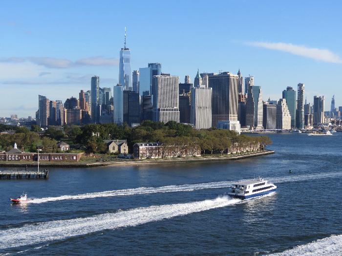 New York City Skyline from Caribbean Princess at Brooklyn Cruise Port