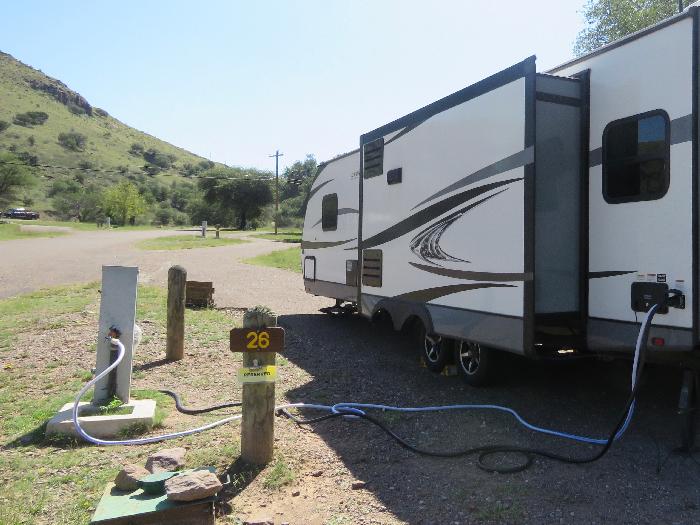 Water, Sewer and Electric Hookups at Campsite 26