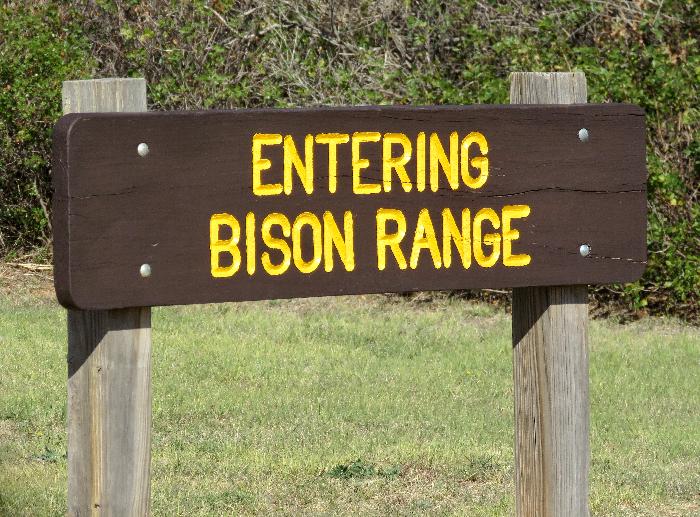 Signage at the Official Texas State Bison Herd Grazing Prairie