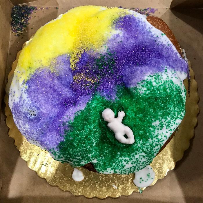 King Cakes are even Sold at Grocery Stores