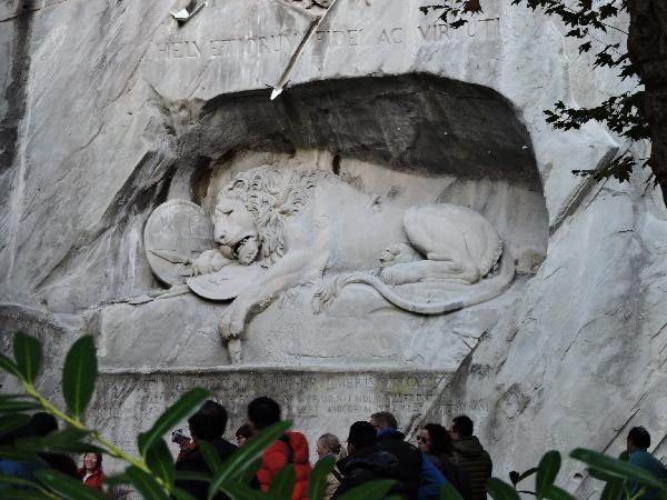 Giant Lion in the Mountain in Lucerne, Switzerland