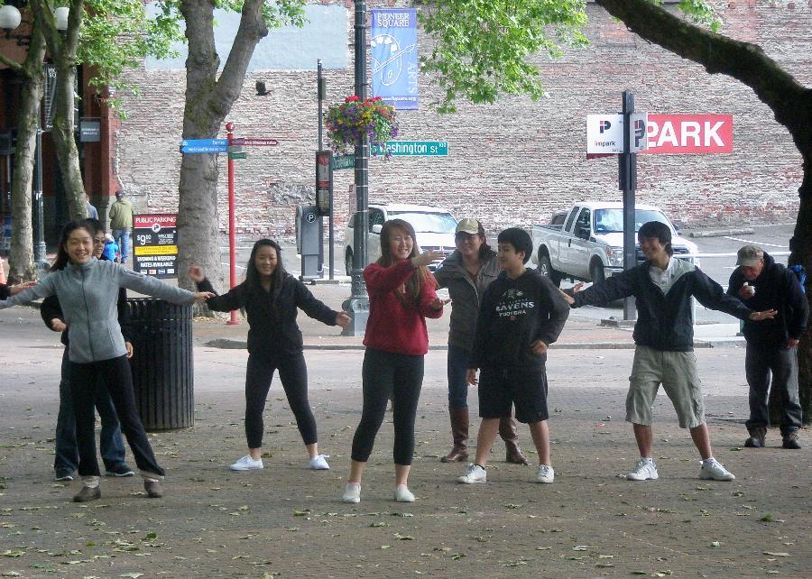 Practicing Tai Chi at Occidental Park