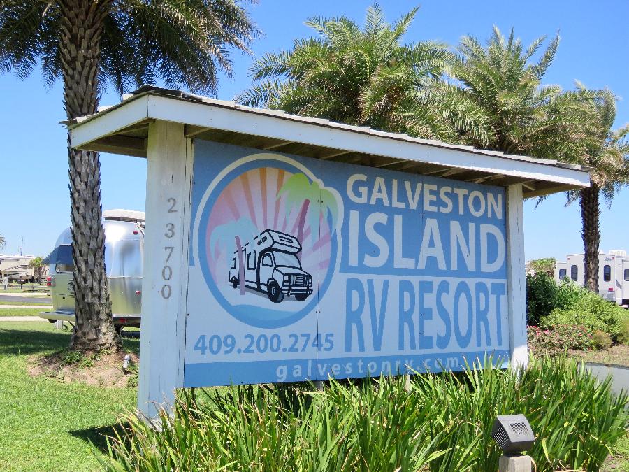 Entering Galveston Island RV Resort