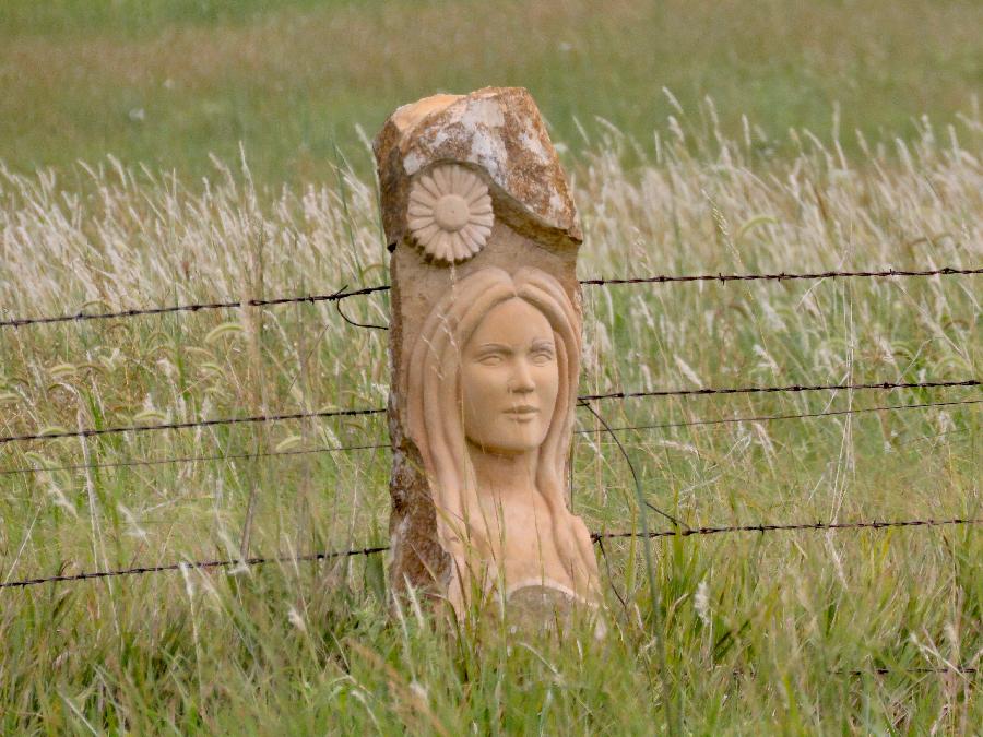 Carved Post on the Kansas Post Rock Scenic Byway