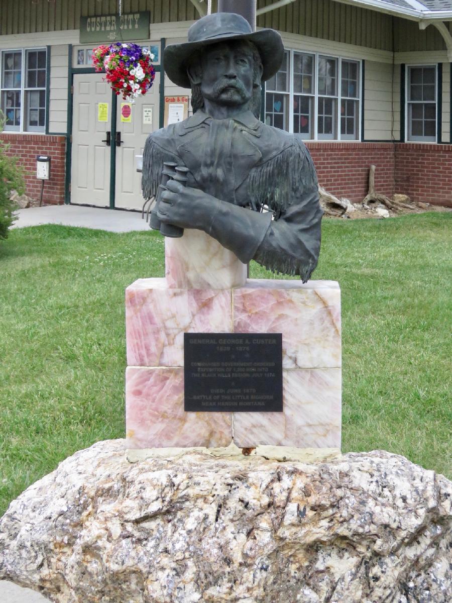 Bust of General Custer at the Custer City Visitor Center