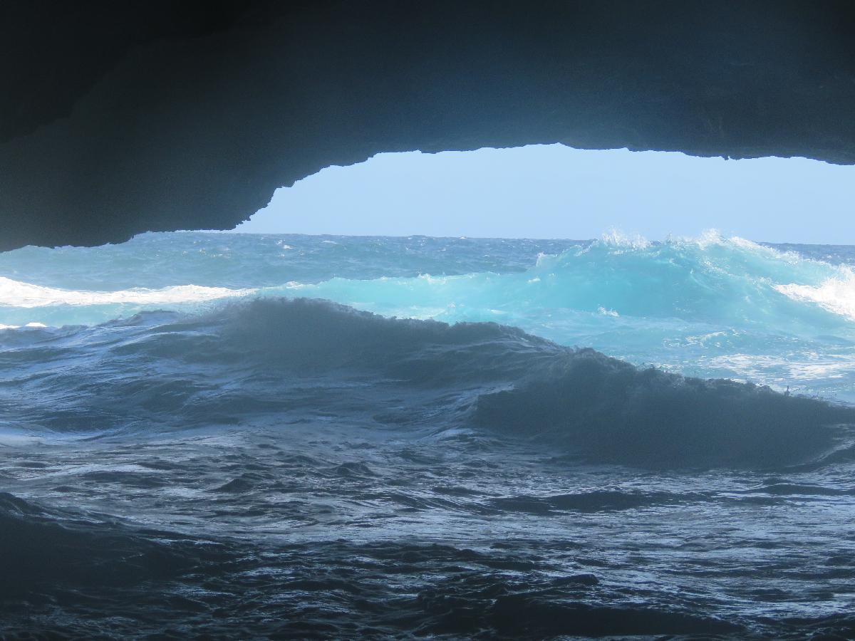 Great View From Inside the Sea Cave on Curacao