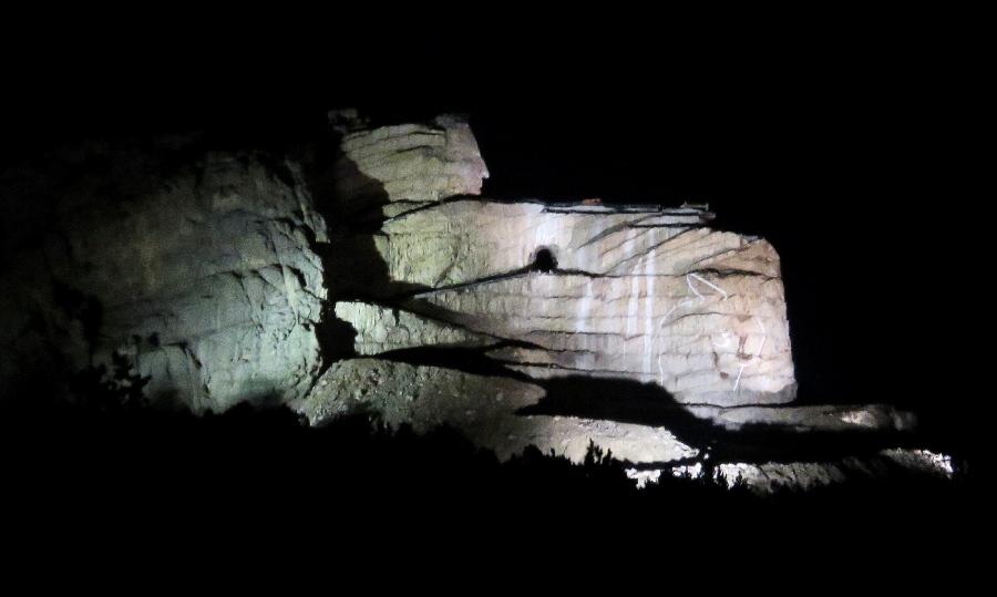 Crazy Horse All Lit Up at Night