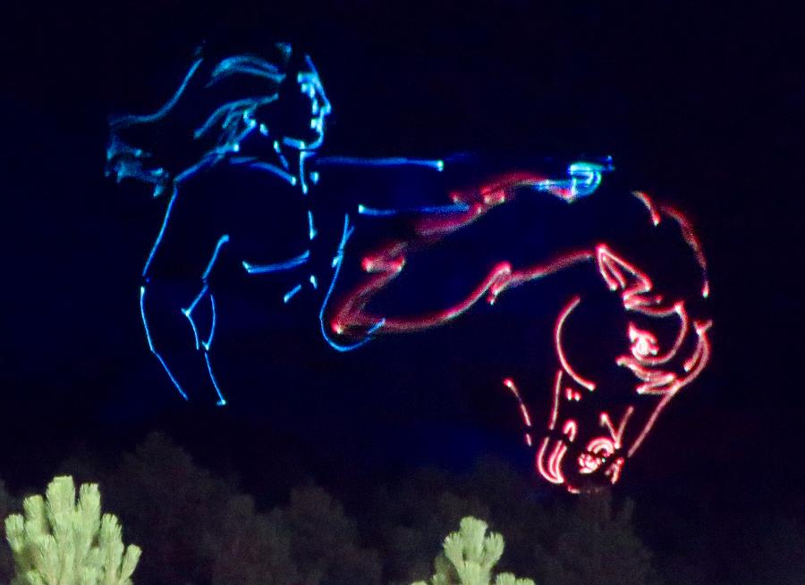 Laser Projection of Crazy Horse on Crazy Horse