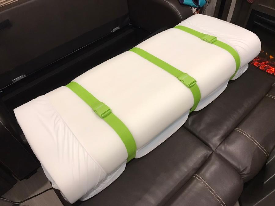 Mattress Folded with Luggage Straps