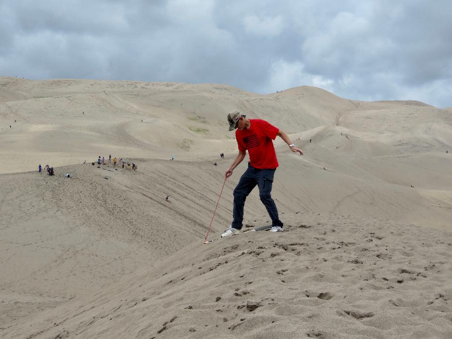 Sandboarding at Great Sand Dunes National Park
