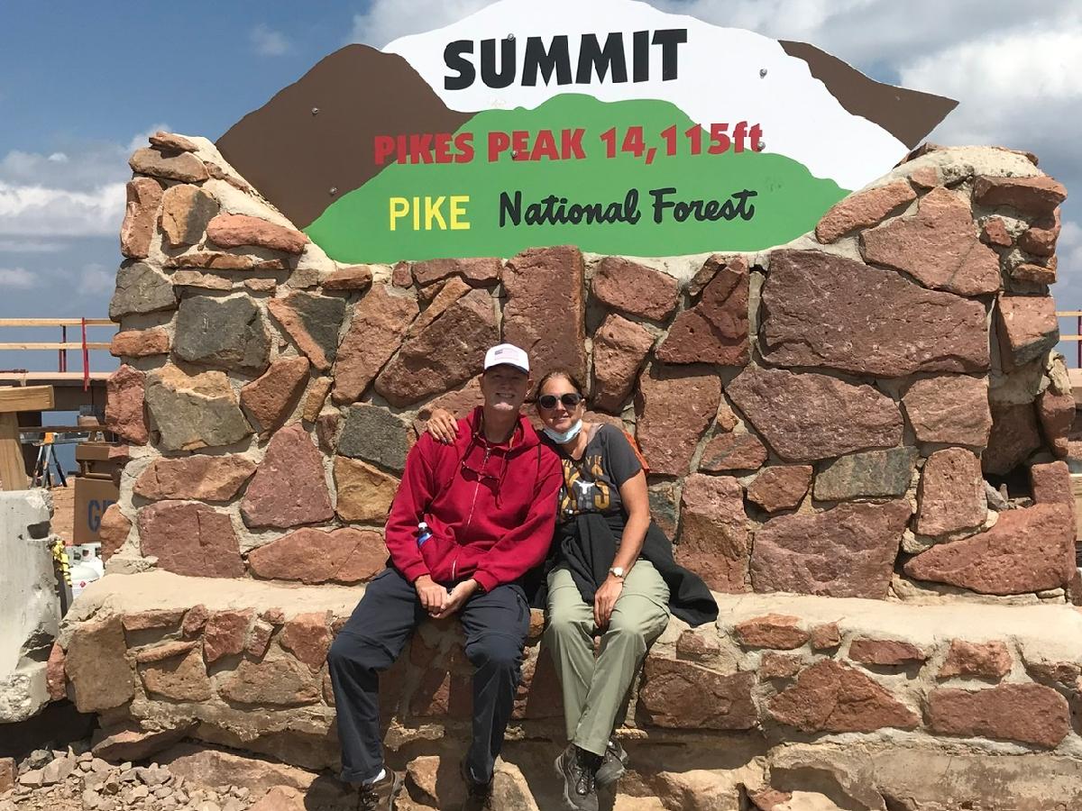 Sitting on the Summit of Colorado's Pike Peak