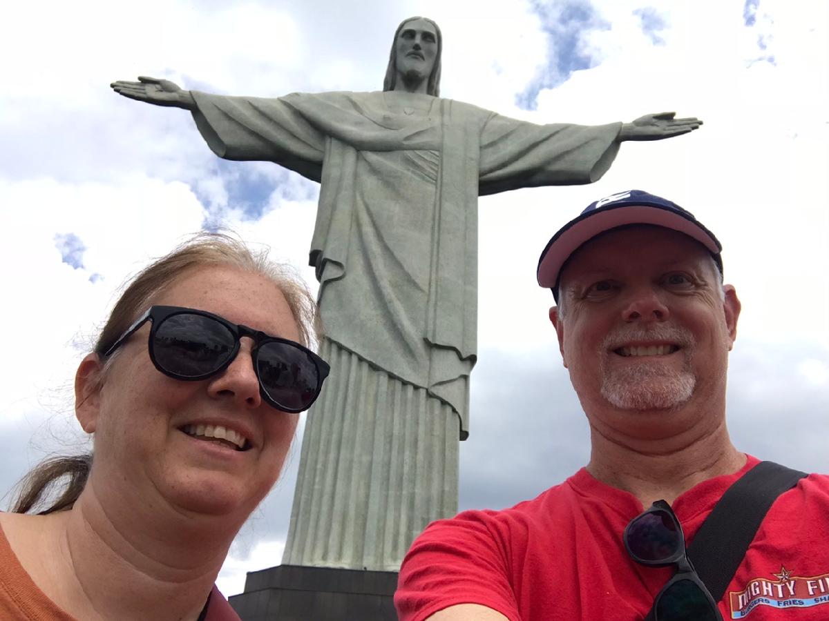 Atop Mount Corcovado at Christ the Redeemer