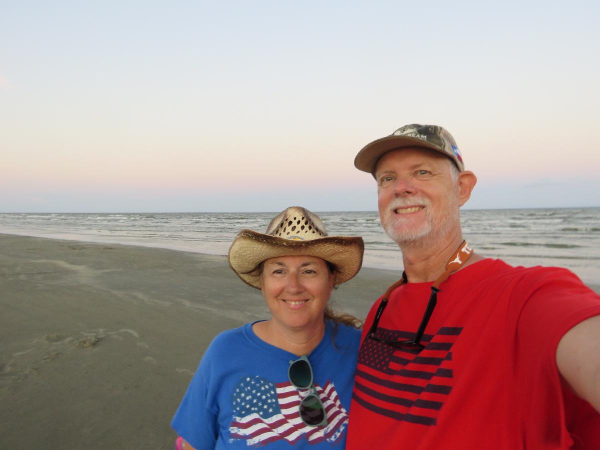 Decked out in Red, White and Blue on Galveston Island