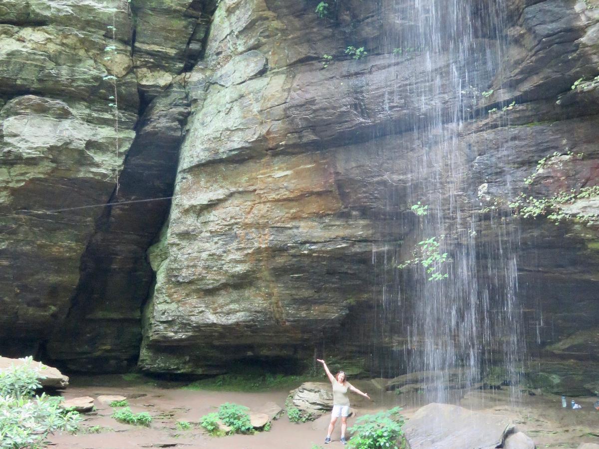 Go Behind the Falling Water at Moore Cove Falls