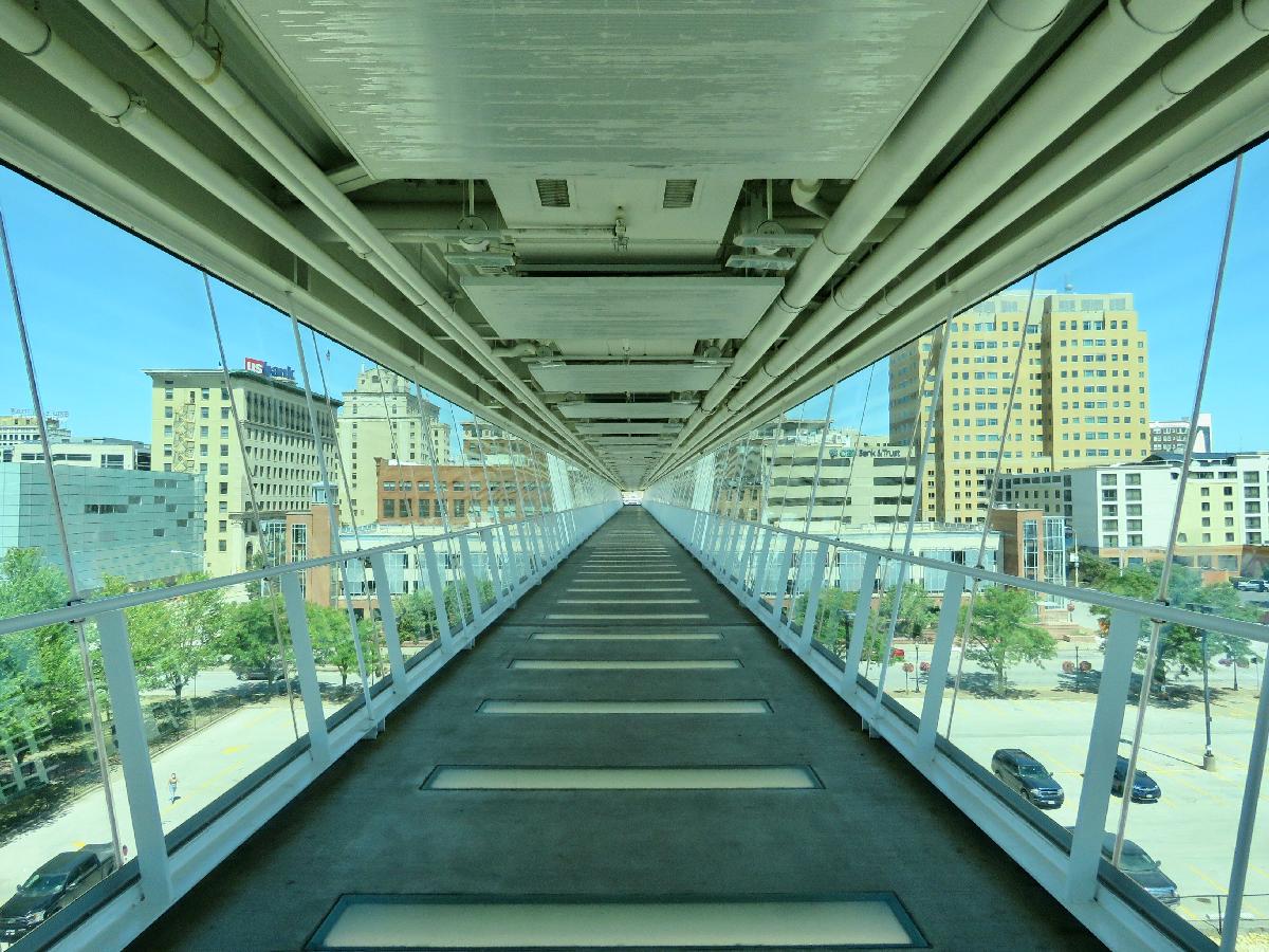 Cross Downtown Davenport's Pedestrian Skybridge 