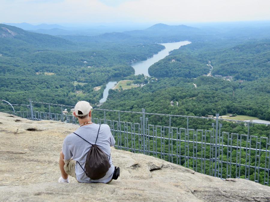 Enjoying the View from Chimney Rock State Park