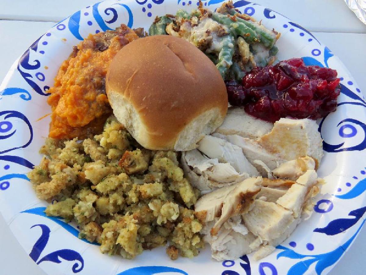 That's One Big Thanksgiving Meal on a Paper Plate!
