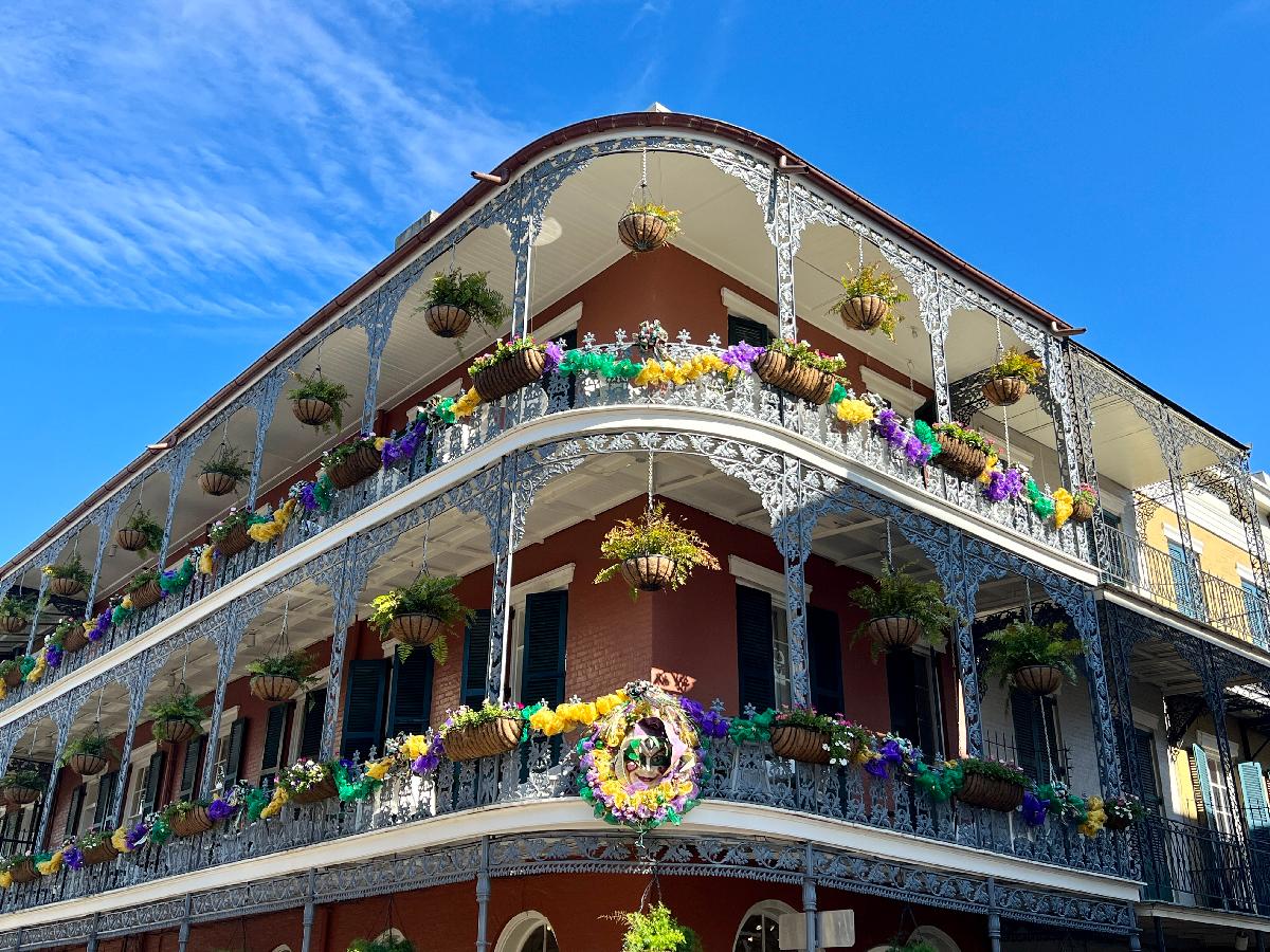 The Big Easy Adorned in the Colors of Mardi Gras