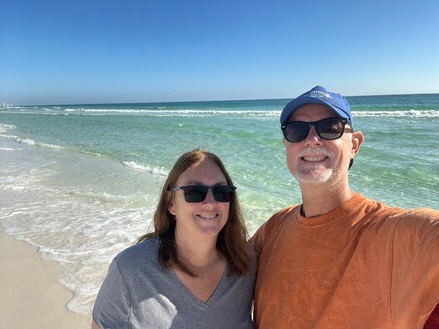 Strolling along Florida's Emerald Coast near Destin