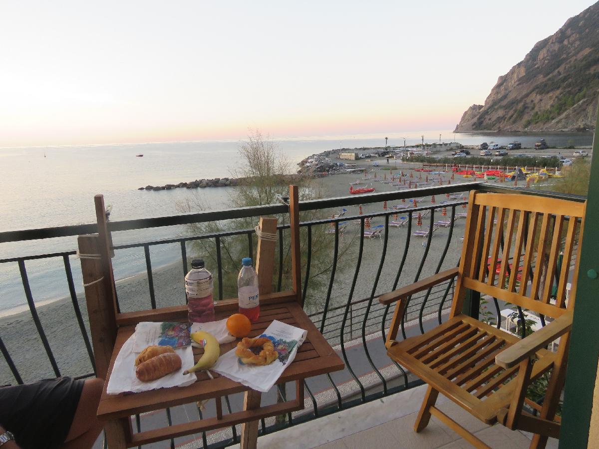 Breakfast at Sunrise on a Sea View Balcony in Italy